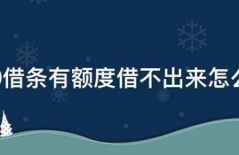 360借条有额度借不出来怎么办