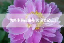 信用卡葵花宝典 阅读笔记(二)