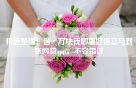 精选整理！借一万块钱哪里好借立马到账网贷app，不容错过