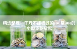 精选整理！千万不能错过的1000至5000的小额贷款贷款