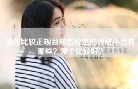 国内比较正规且知名稳定的理财平台有哪些？哪个比较好？