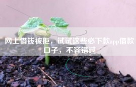 网上借钱被拒，试试这些必下款app借款口子，不容错过