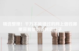 精选整理！千万不能错过的网上借钱哪里容易借到钱网贷口子