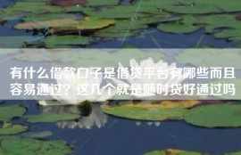 有什么借款口子是借贷平台有哪些而且容易通过？这几个就是随时贷好通过吗