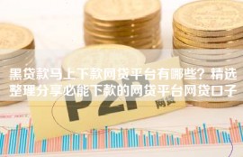 黑贷款马上下款网贷平台有哪些？精选整理分享必能下款的网贷平台网贷口子