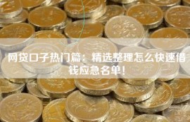 网贷口子热门篇：精选整理怎么快速借钱应急名单！