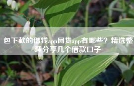 包下款的借钱app网贷app有哪些？精选整理分享几个借款口子