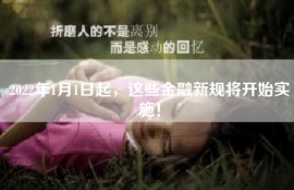 2022年1月1日起，这些金融新规将开始实施！