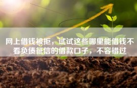 网上借钱被拒，试试这些哪里能借钱不看负债征信的借款口子，不容错过