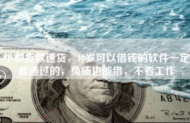 小额贷款速贷，18岁可以借钱的软件一定能通过的，负债也能借，不看工作