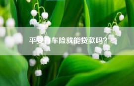 平安有车险就能贷款吗？
