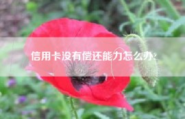 信用卡没有偿还能力怎么办?