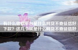 有什么借款平台是什么网贷不查征信好下款？这几个就是什么网贷不查征信好下款