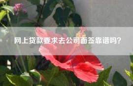 网上贷款要求去公司面签靠谱吗？