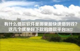 有什么借款软件是哪里能快速借到钱？这几个就是好下款的借款平台2022
