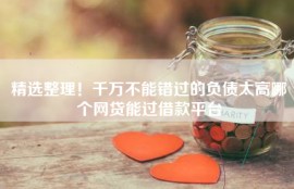 精选整理！千万不能错过的负债太高哪个网贷能过借款平台