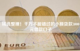 精选整理！千万不能错过的小额贷款3000元借款口子