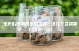 无年龄限制的小额贷款，这几个贷款平台值得一试！