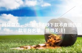 网贷盘点，2022新口子秒下款不查征信借款平台名单，值得关注！