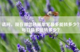 请问，现在微信转账单笔最多能转多少？每日最多能转多少？
