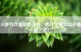 18岁可以借款的平台，这几个借款口子值得一试！
