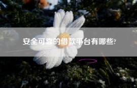 安全可靠的借款平台有哪些?