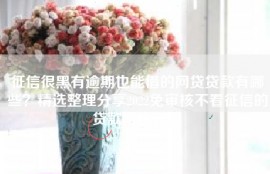 征信很黑有逾期也能借的网贷贷款有哪些？精选整理分享2022免审核不看征信的贷款网贷口子