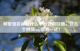 频繁借款被拒什么平台还可以借，这几个网贷app值得一试！