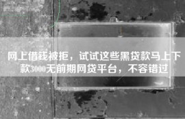 网上借钱被拒，试试这些黑贷款马上下款3000无前期网贷平台，不容错过