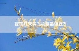 提前几天买飞机票最便宜？
