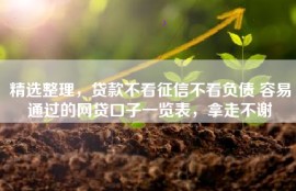 精选整理，贷款不看征信不看负债 容易通过的网贷口子一览表，拿走不谢