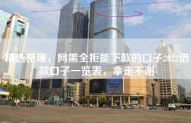 精选整理，网黑全拒能下款的口子2022借款口子一览表，拿走不谢