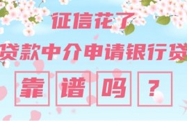 征信花了找贷款中介申请银行贷款，靠谱吗？