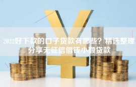 2022好下款的口子贷款有哪些？精选整理分享无征信借钱小额贷款