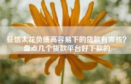 征信太花负债高容易下的贷款有哪些？盘点几个贷款平台好下款的