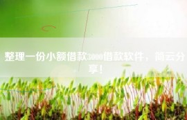 整理一份小额借款3000借款软件，简云分享！