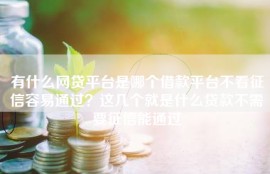 有什么网贷平台是哪个借款平台不看征信容易通过？这几个就是什么贷款不需要征信能通过