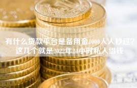 有什么贷款平台是备用金1000人人秒过？这几个就是2022年24小时私人借钱