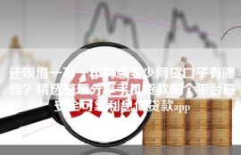 还呗借一万一年利息多少网贷口子有哪些？精选整理分享手机贷款哪个平台最安全可靠利息低贷款app