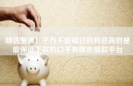 精选整理！千万不能错过的利息高但是能保证下款的口子有哪些借款平台