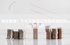 精选整理！千万不能错过的直接借款的app小额贷款