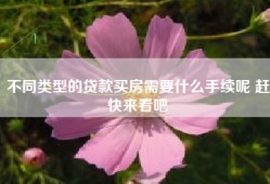 不同类型的贷款买房需要什么手续呢 赶快来看吧