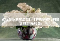 银行存款利息是怎样计算的，银行利息计算方法(转载)