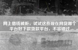 网上借钱被拒，试试这些现在网贷哪个平台好下款贷款平台，不容错过