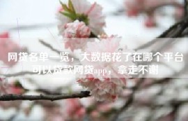 网贷名单一览，大数据花了在哪个平台可以贷款网贷app，拿走不谢
