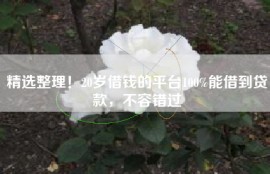 精选整理！20岁借钱的平台100%能借到贷款，不容错过