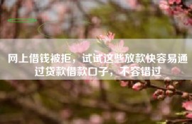 网上借钱被拒，试试这些放款快容易通过贷款借款口子，不容错过
