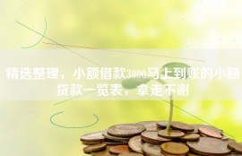 精选整理，小额借款3000马上到账的小额贷款一览表，拿走不谢