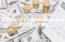 精选整理！千万不能错过的借钱应急3000微信转账小额贷款
