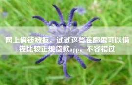 网上借钱被拒，试试这些在哪里可以借钱比较正规贷款app，不容错过